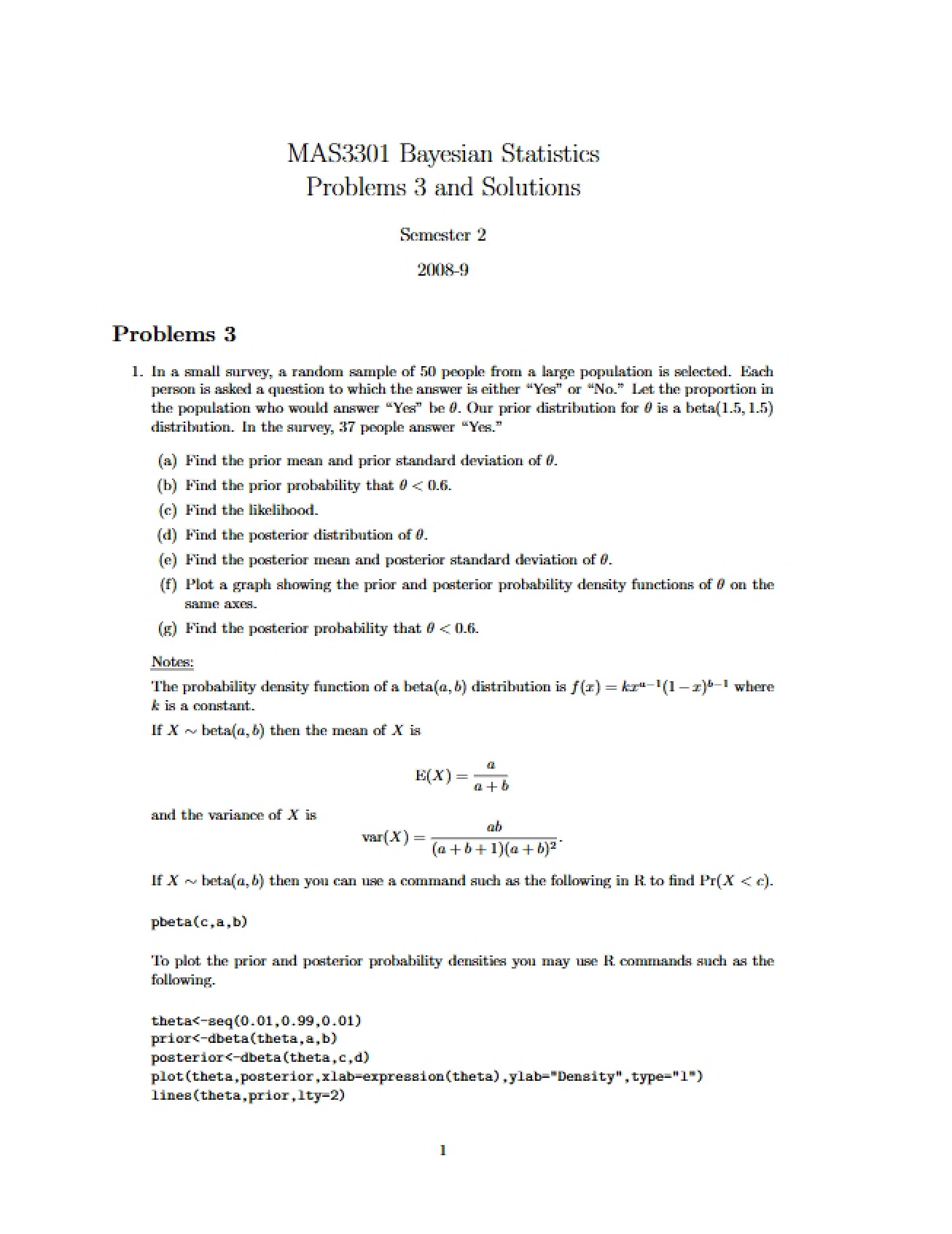 Statistics Bayesian Methods