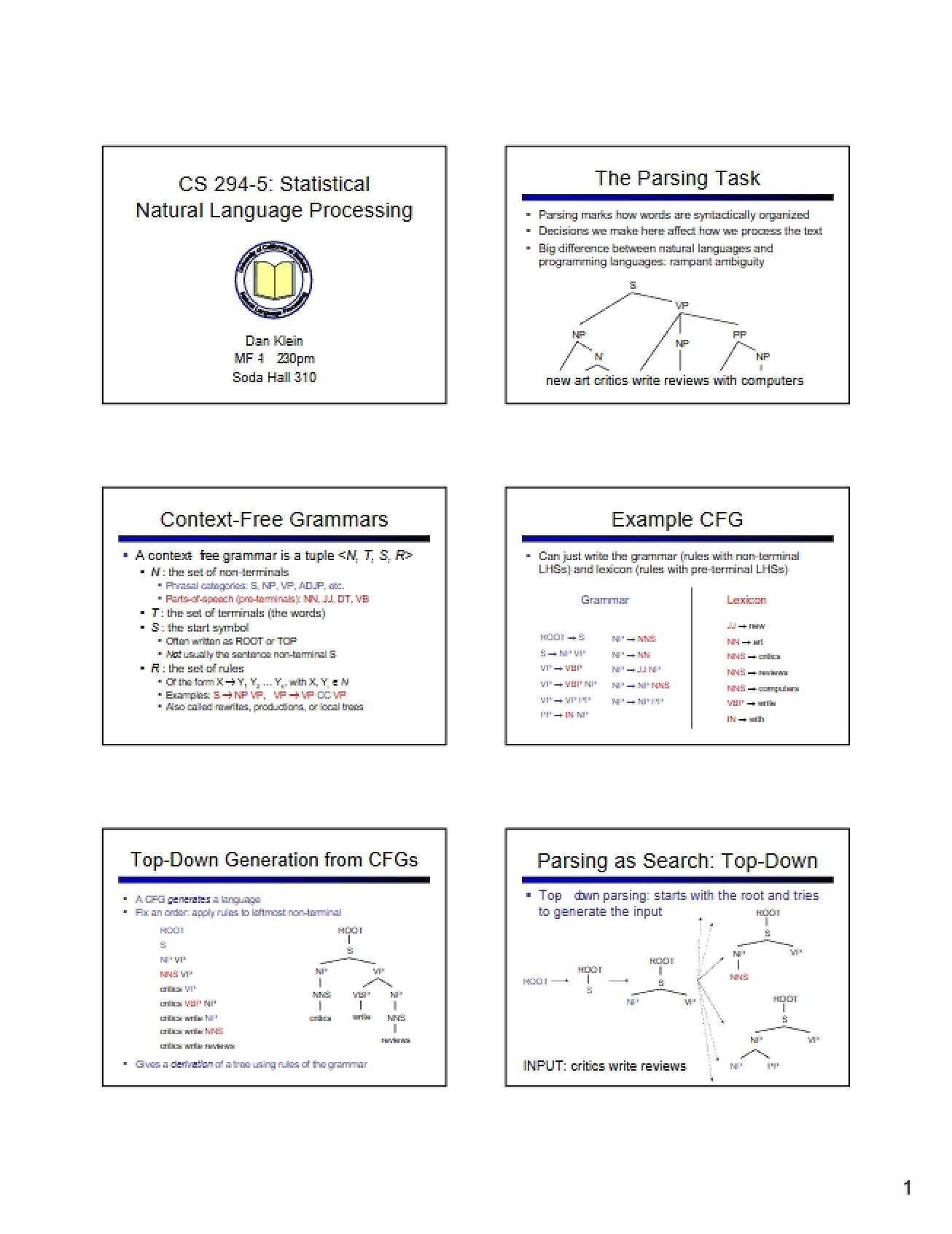 CS 294 Course Notes