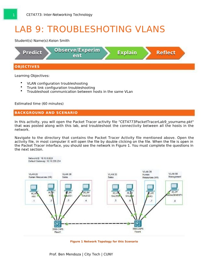 Lab 9 - Troubleshooting VLANs
