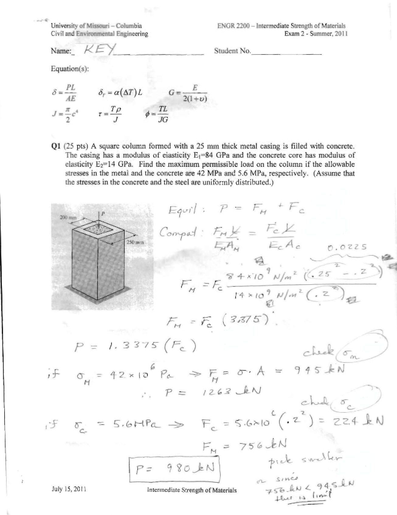 Second Exam Solutions