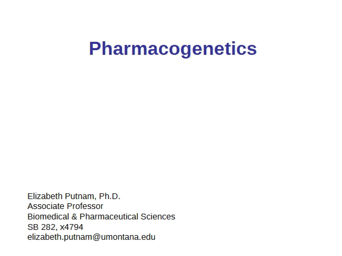 Genetics in Pharmacology