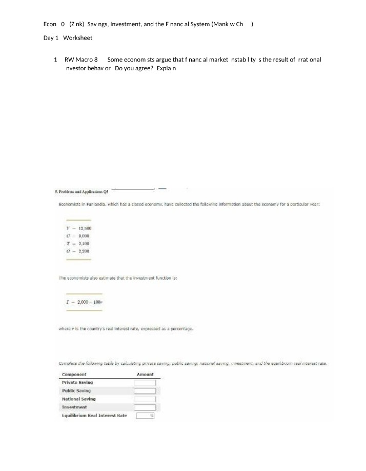 Worksheet - Day 15