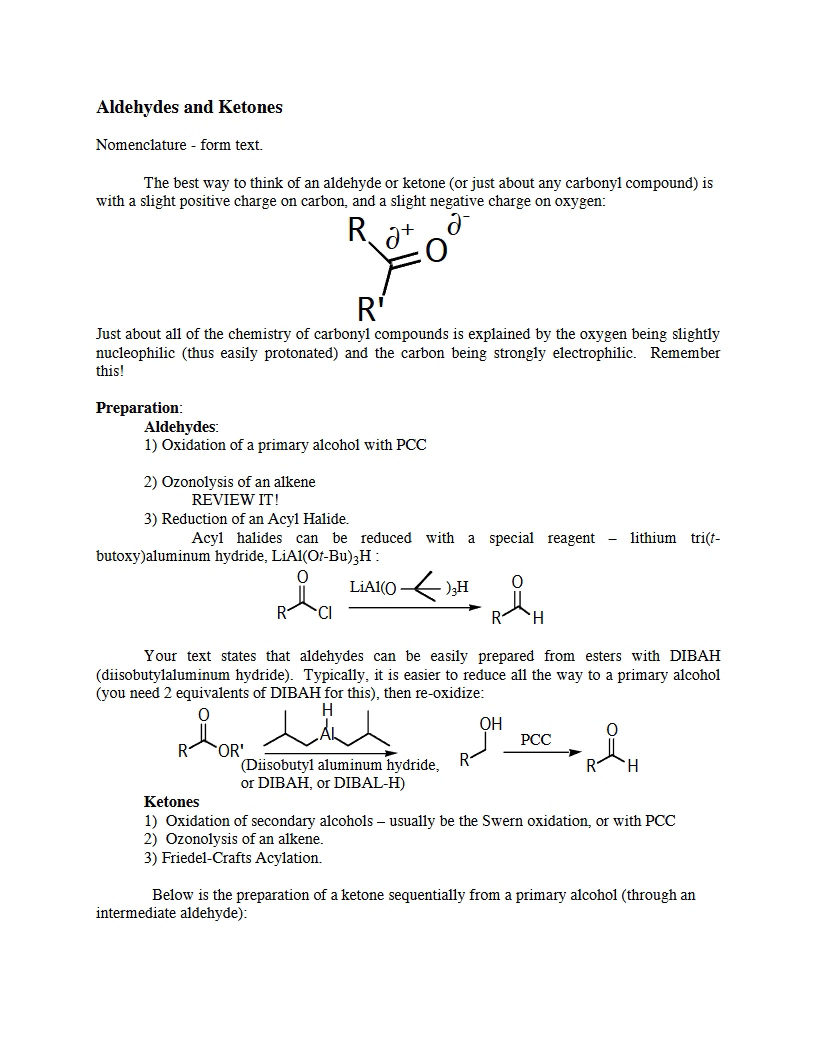 Ketones and Aldehydes