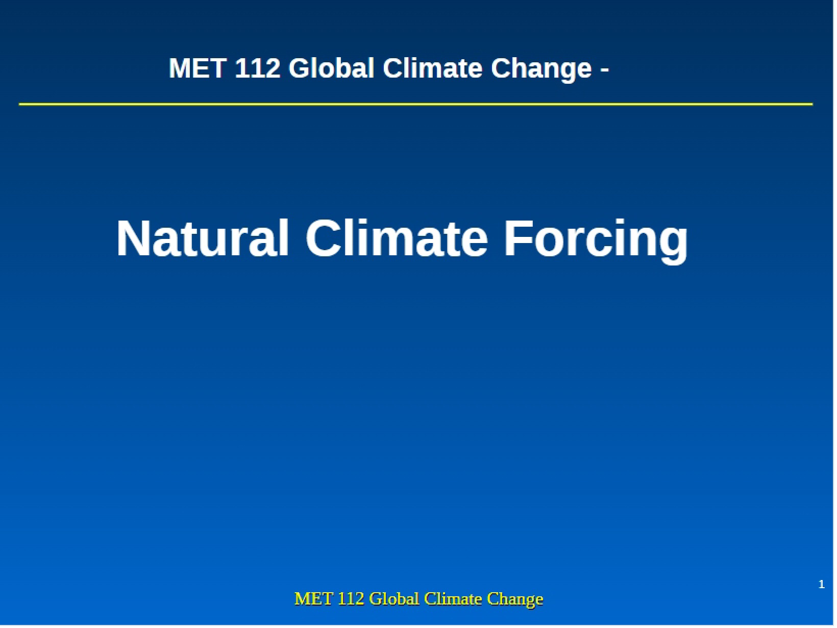 Climate Forcing (Natural)