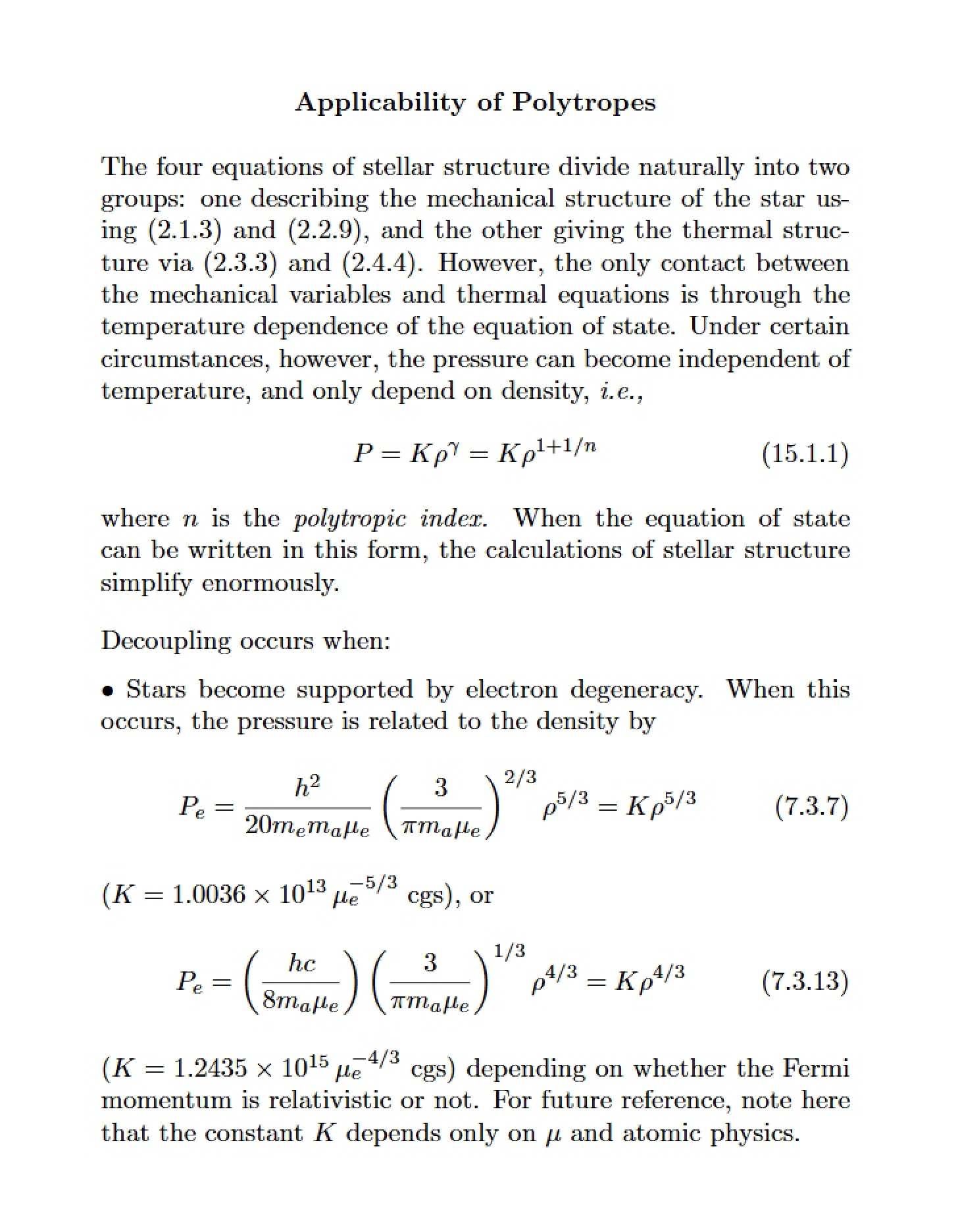 Polytrope Applicability