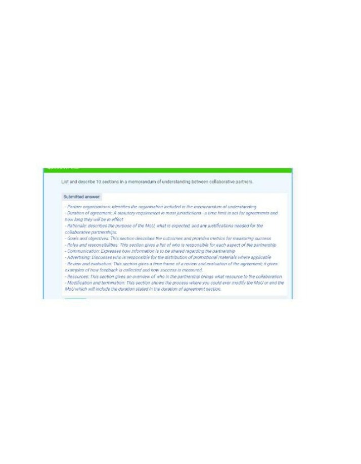 Explanation of Memorandum of Understanding Sections