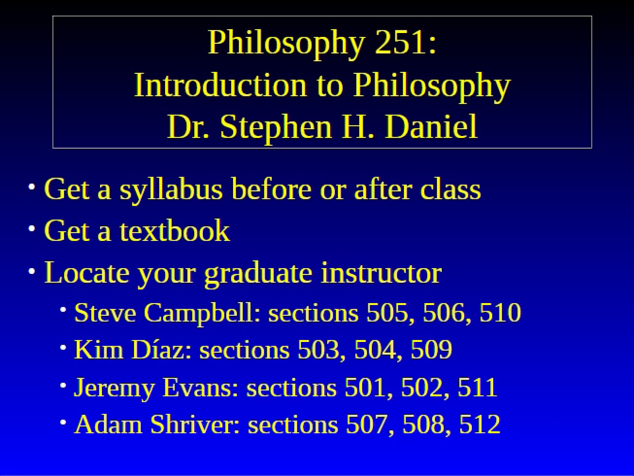 Class Notes from January 5 (2005)