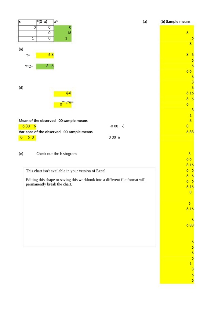 Excel Template for Workshop 6
