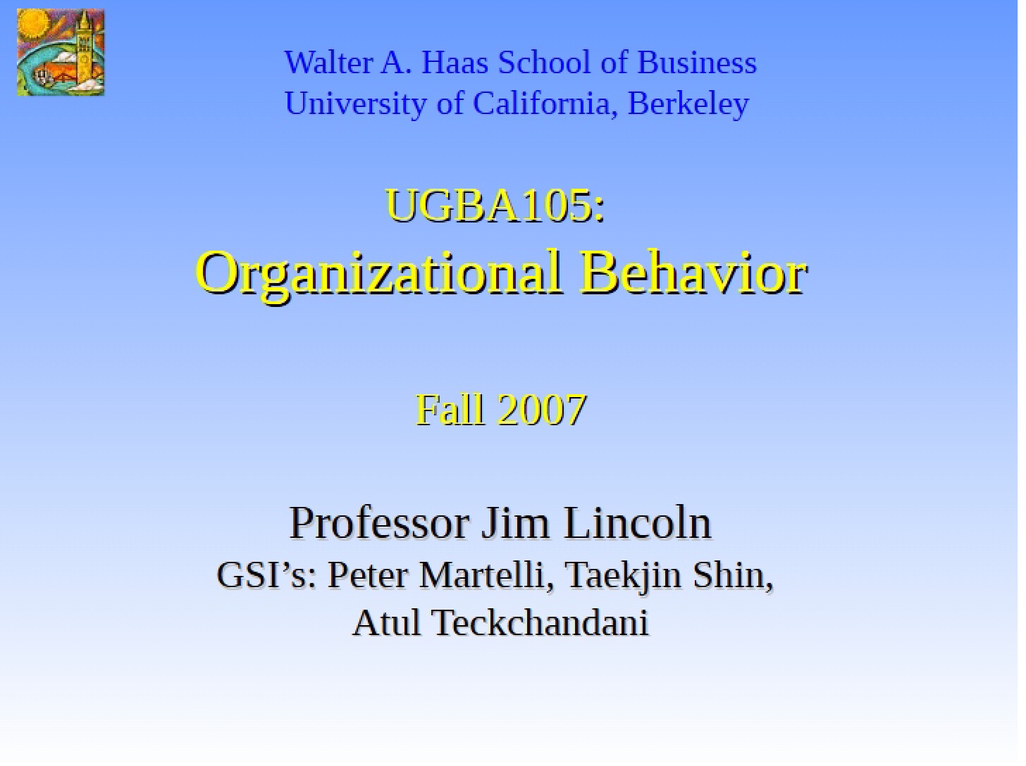 Notes from Class - UGBA 105