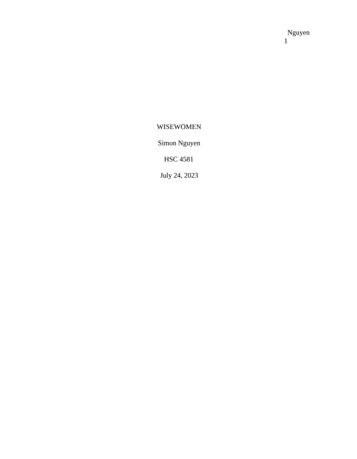 WISEWOMAN Paper by Nguyen