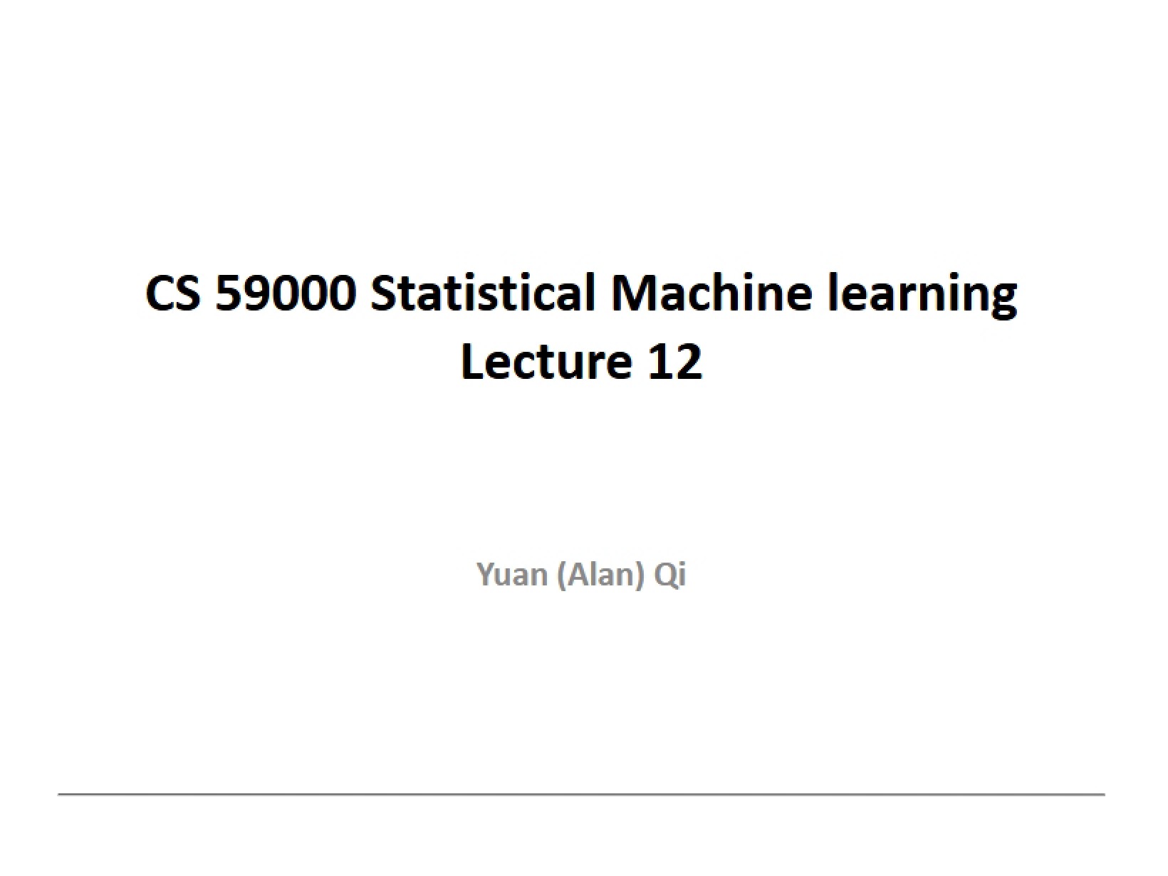 Stat Machine Learning