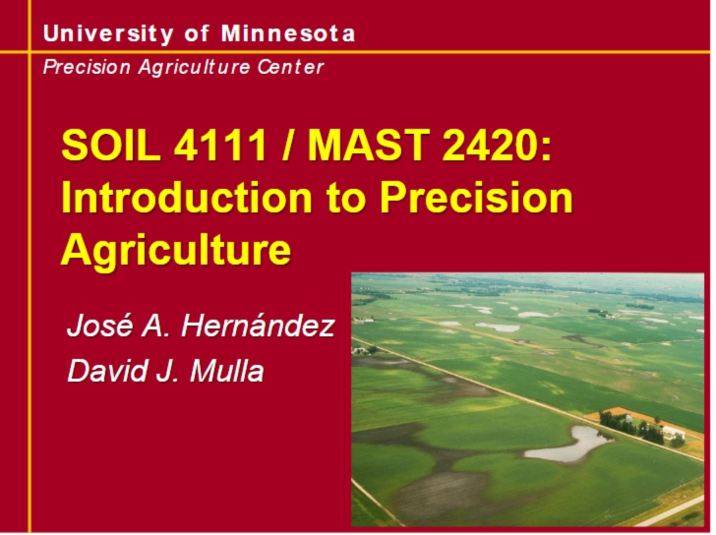Fundamentals of Precision Agriculture