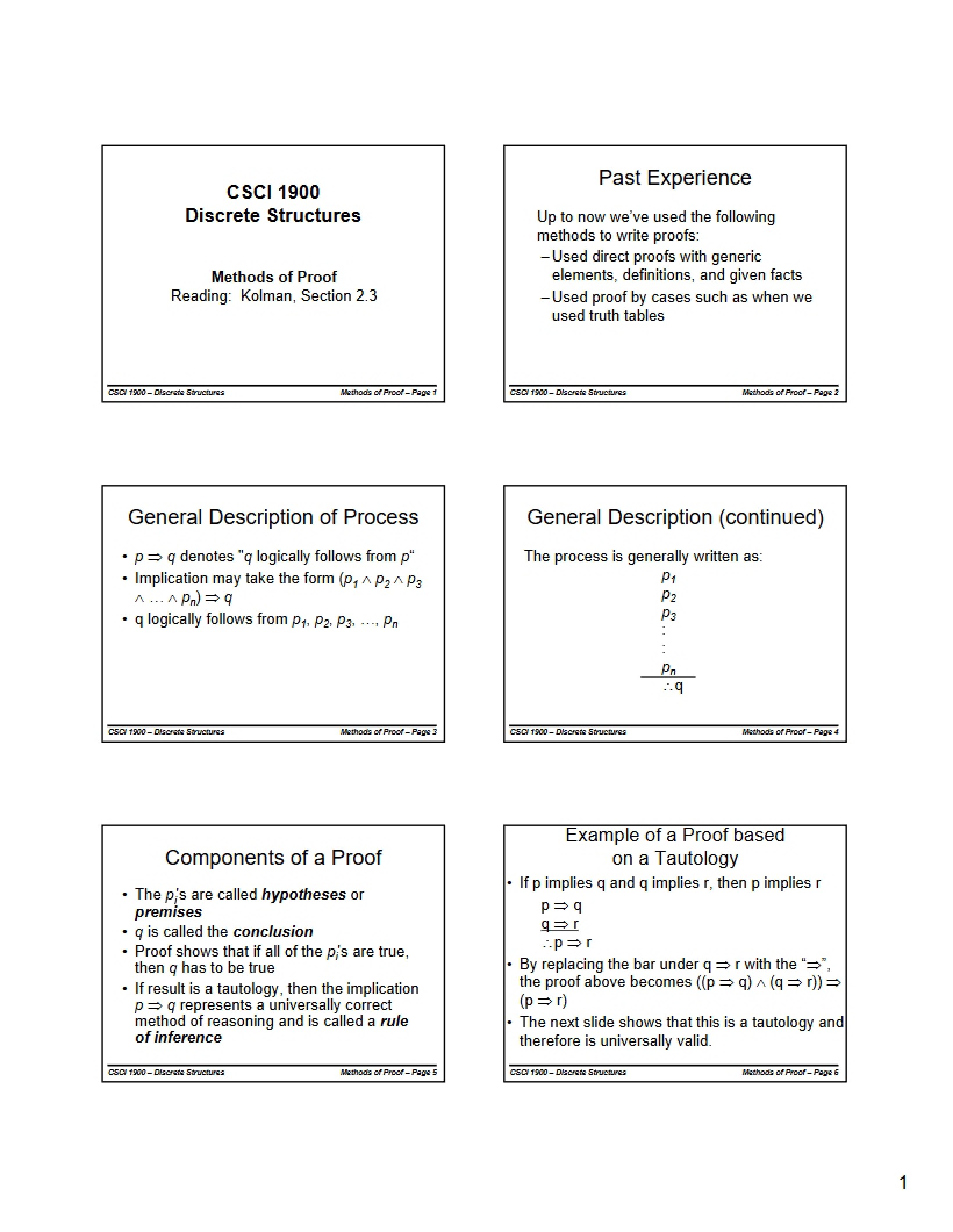 Discrete Structures Foundations