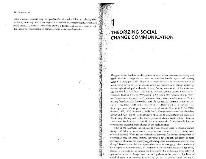 CMNS 130 Notes - Theorizing Social Change Communication
