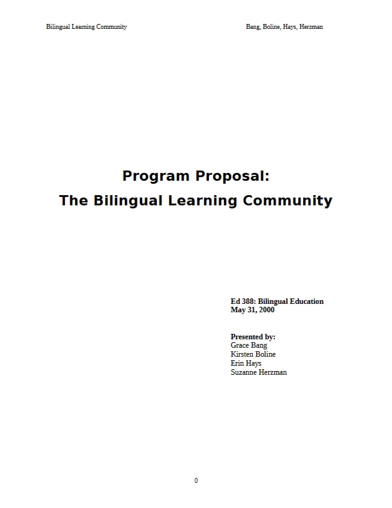 Bilingual Learning Community