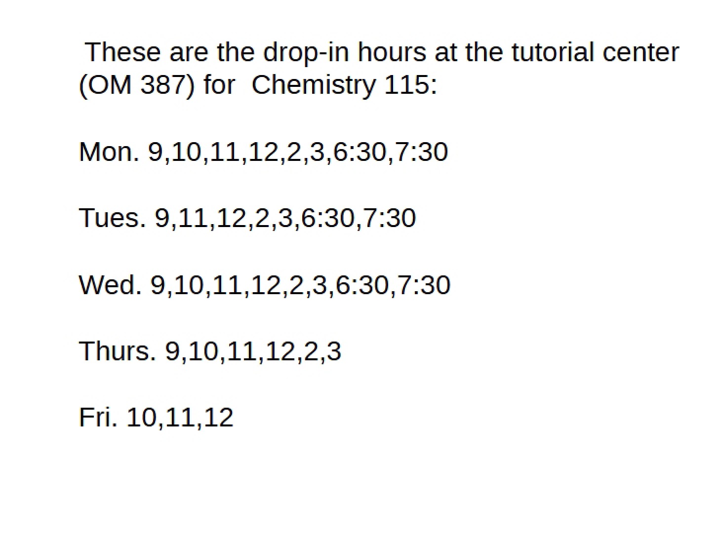 Class Materials