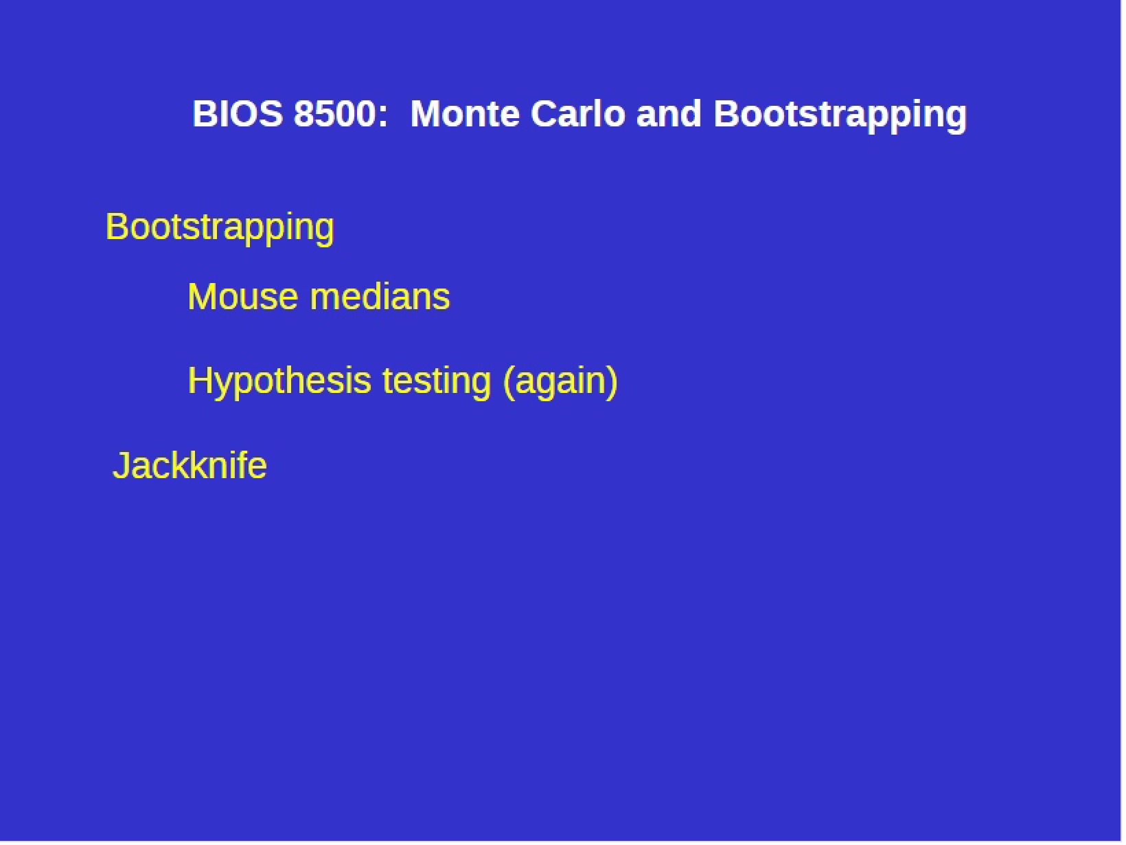 Bootstrapping Lecture 2