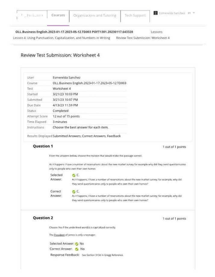 Review Test Submission Worksheet 4 Alpha