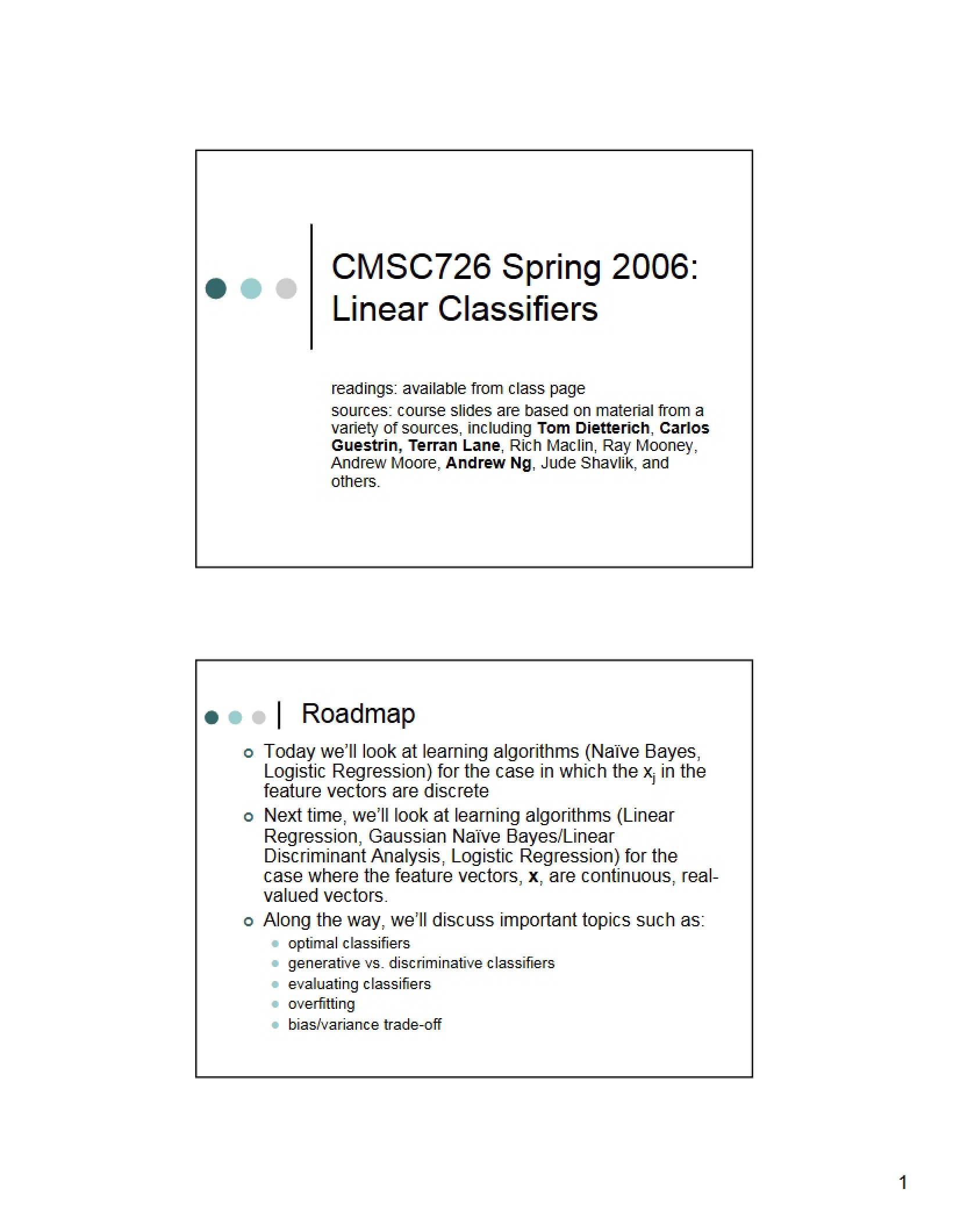 Classifiers Linear