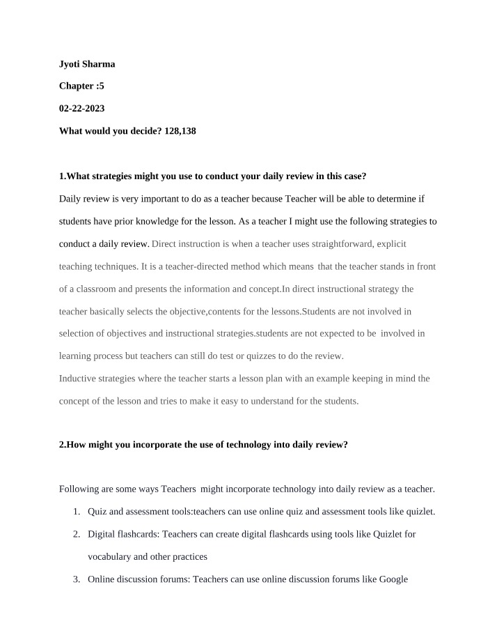 What Would You Decide Pages 128-138