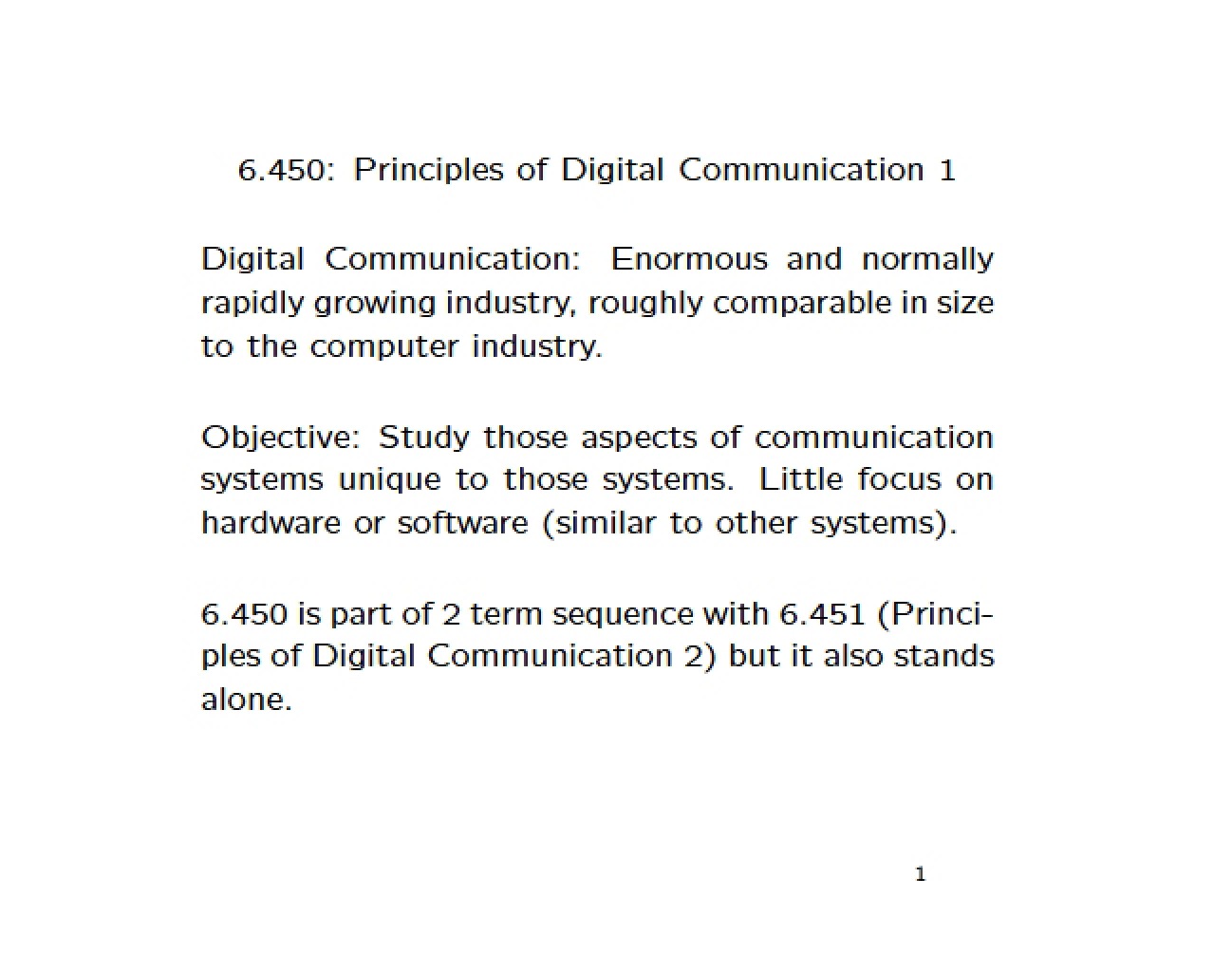 Class Notes for Digital Communication