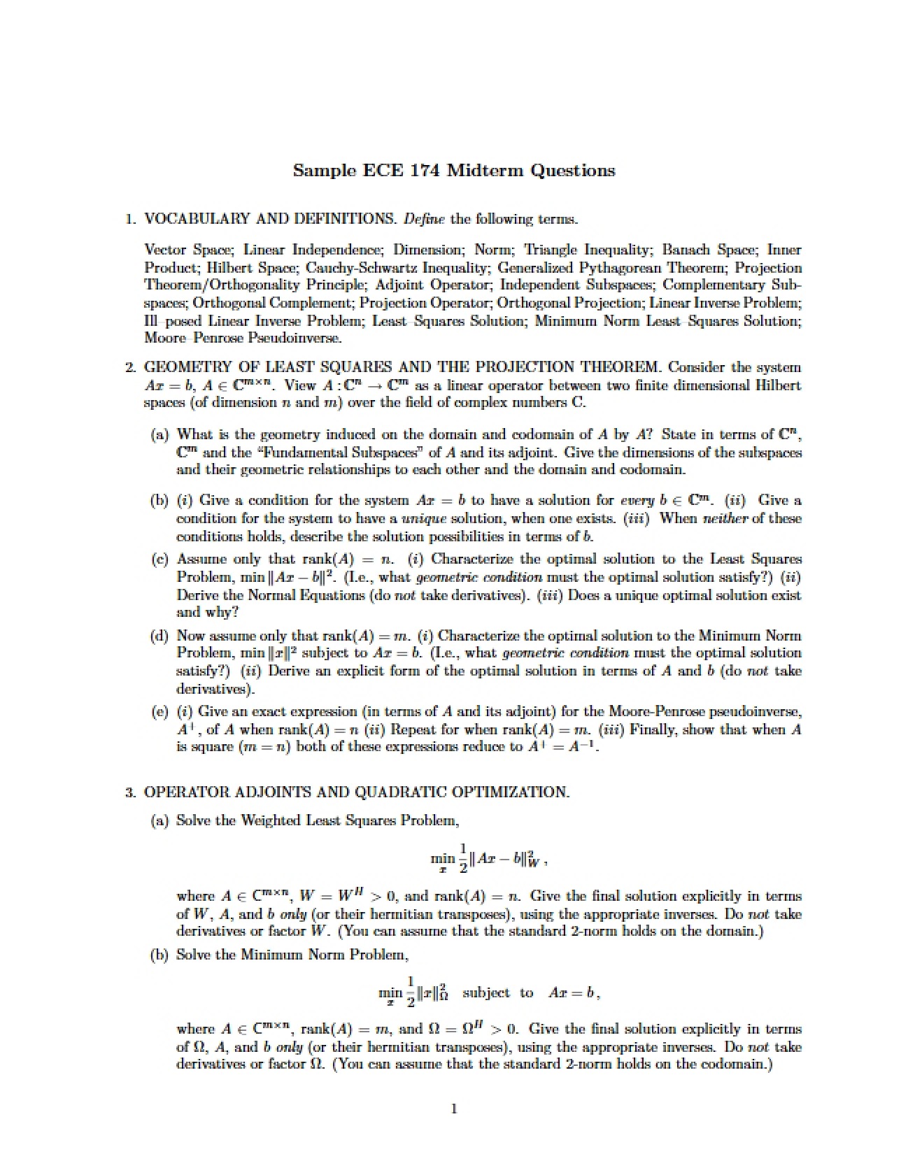 Optimization Mid-Course Assessment