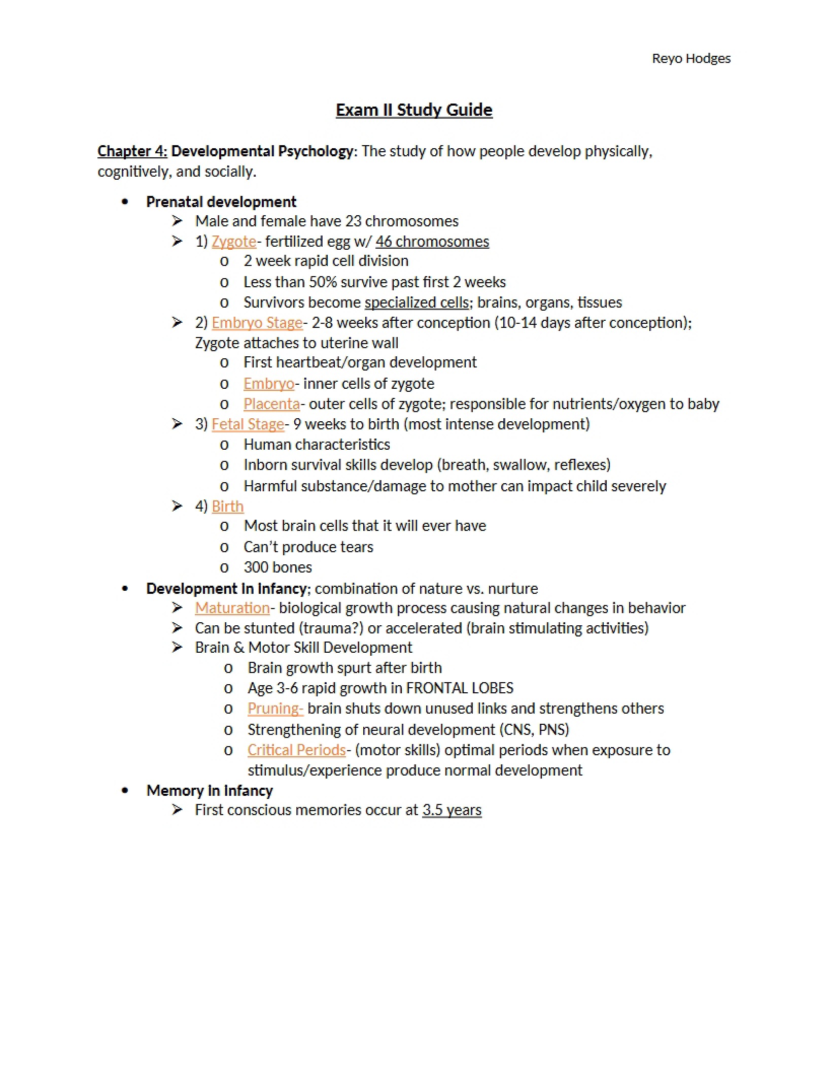 Developmental Psychology Chapter 4