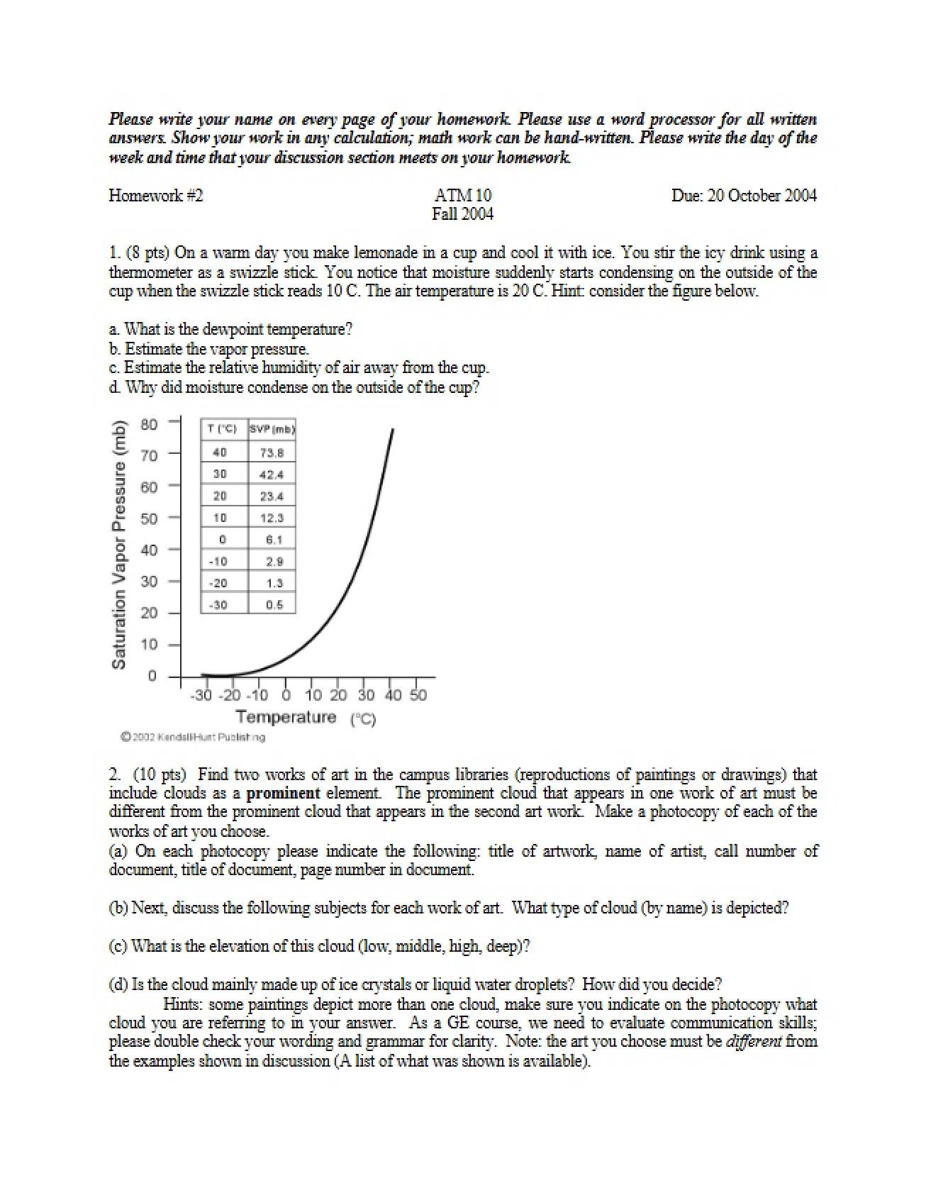 Atmospheric Pollution Homework 2