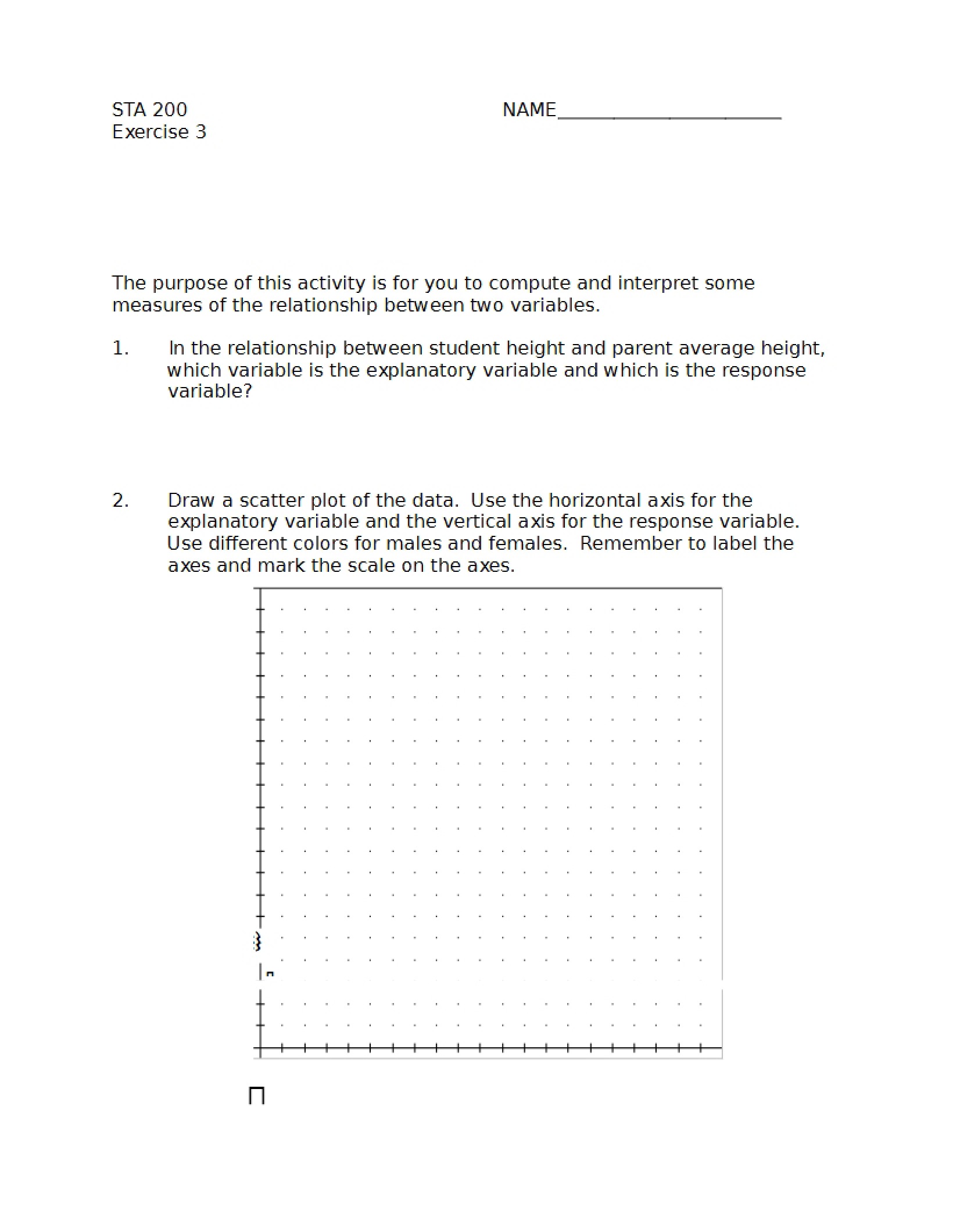Third Exercise Set