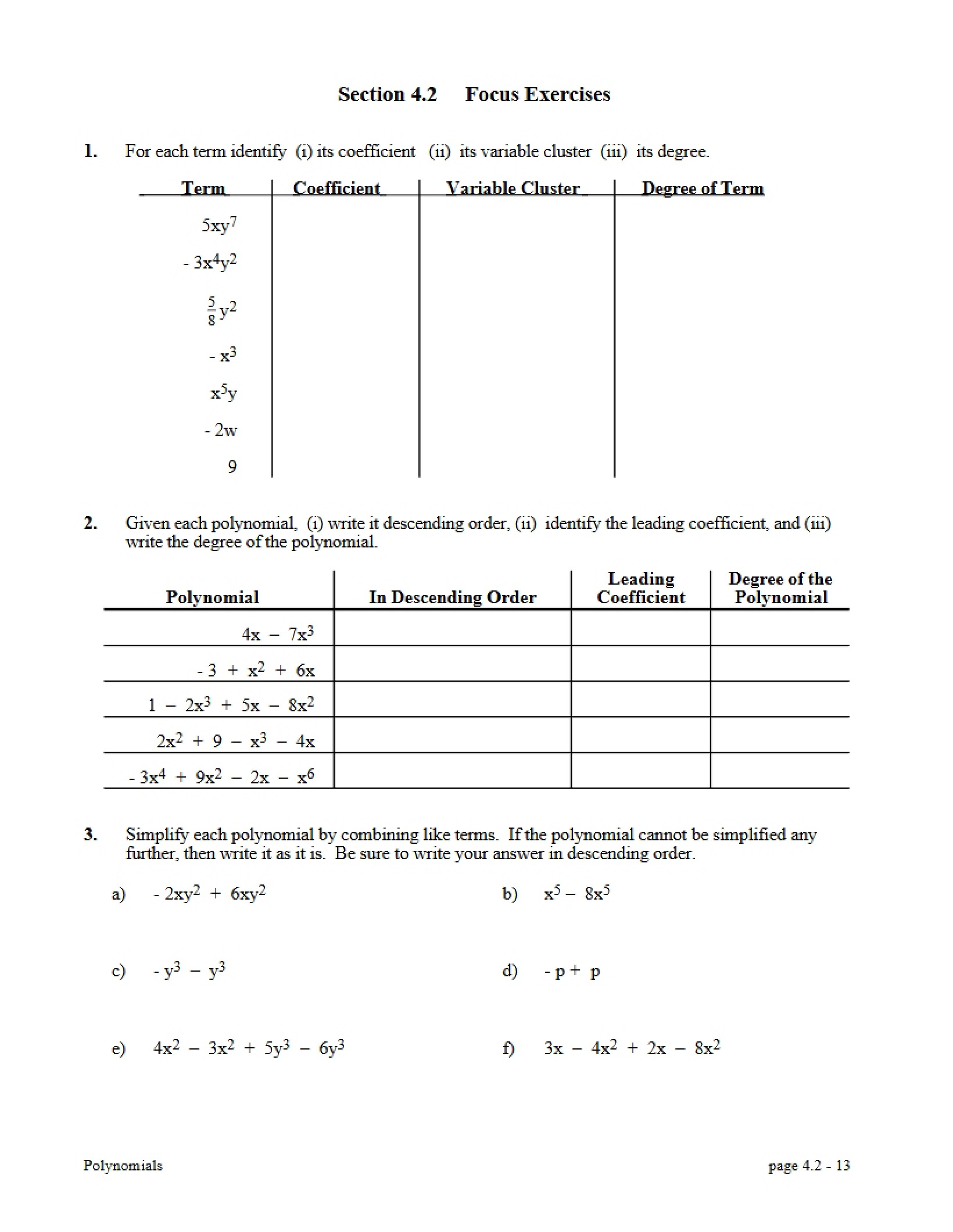 Review Sheet for Math 52