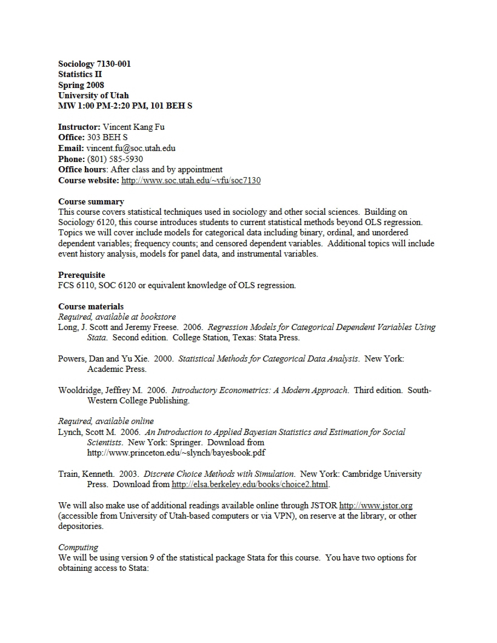 Syllabus for Sociology 7130