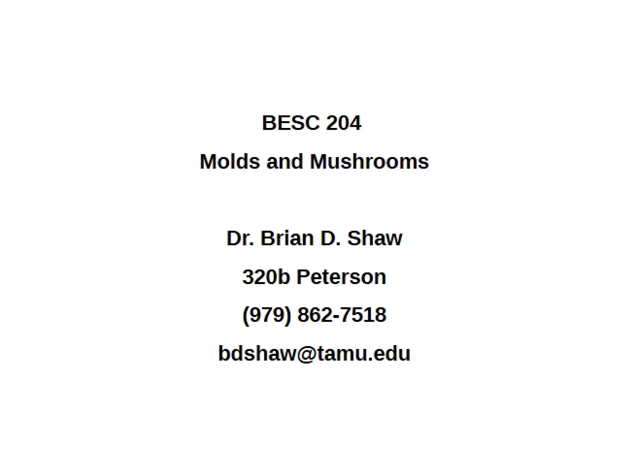 Introductory Look at Molds and Mushrooms