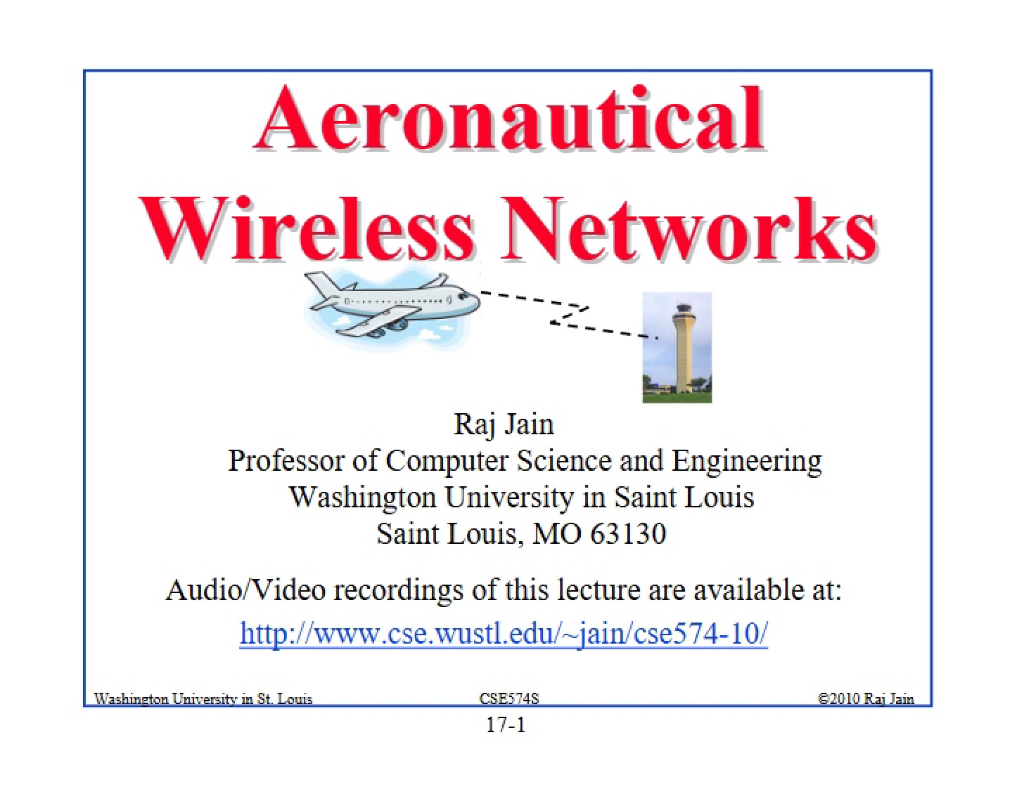 Wireless Networks in Aeronautics