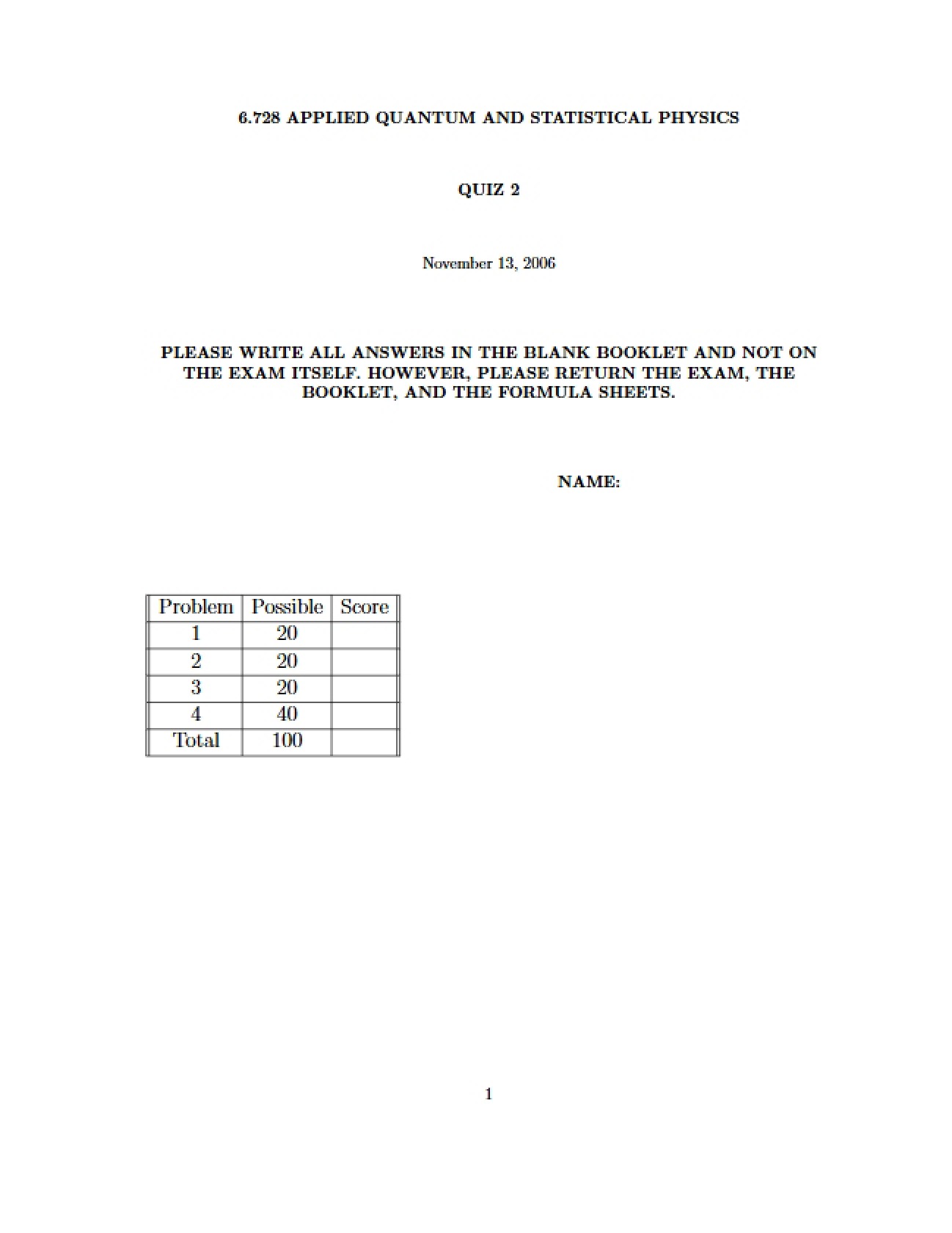 Second Graded Assessment in Statistical Physics