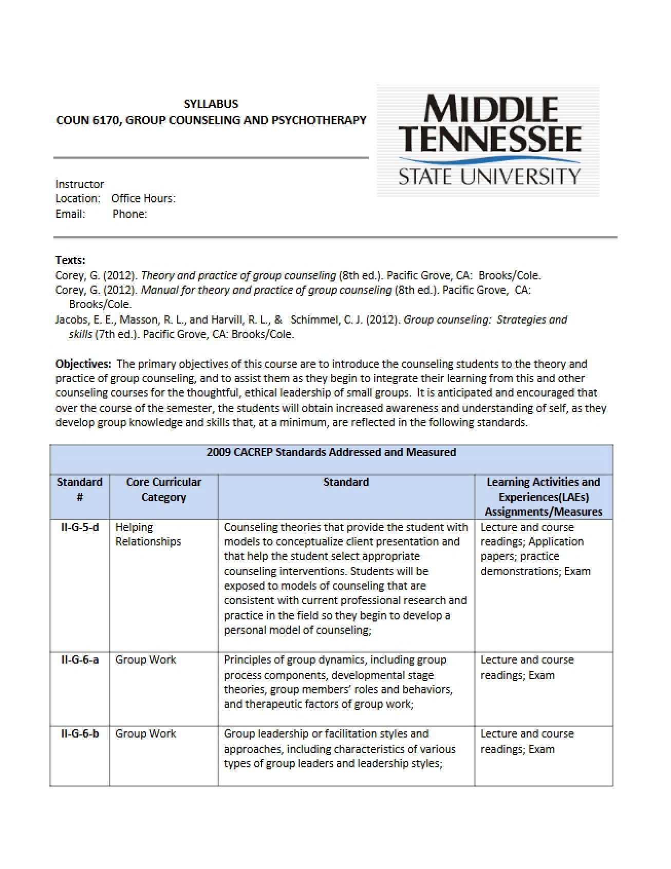 Psychotherapy Syllabus