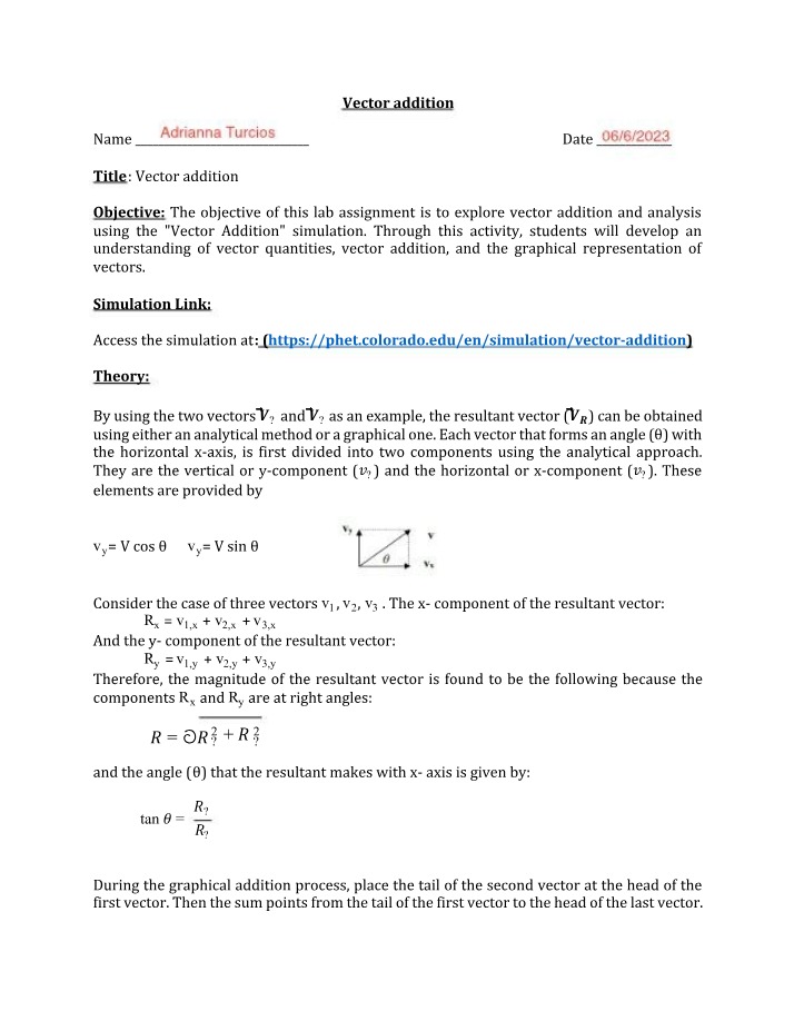 Vector Addition Lab