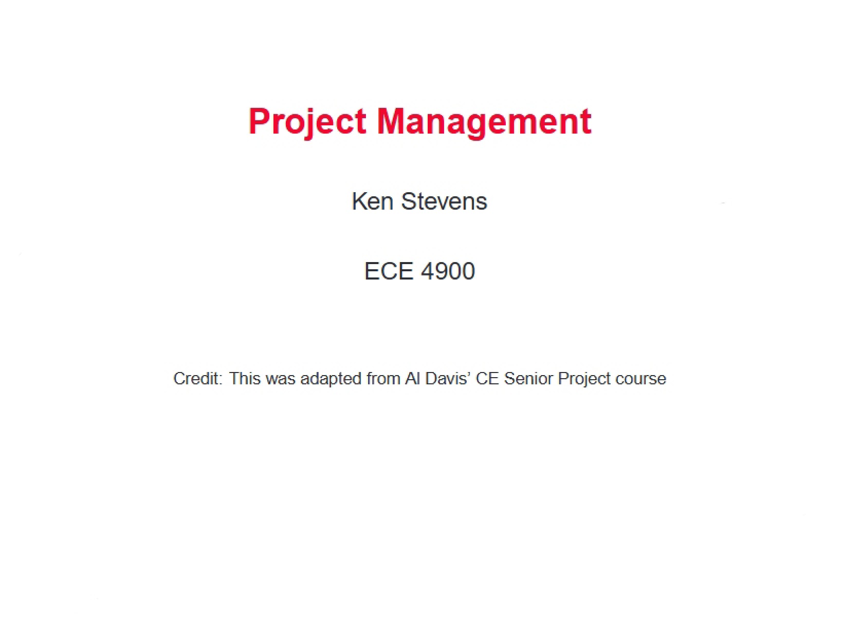 Management of Projects