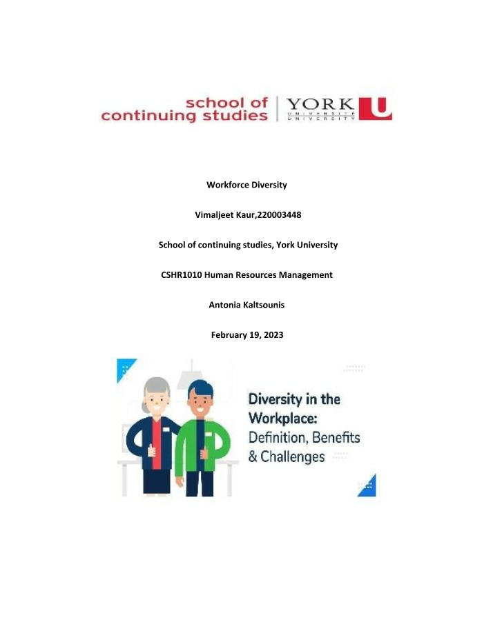 Diversity in the Workforce