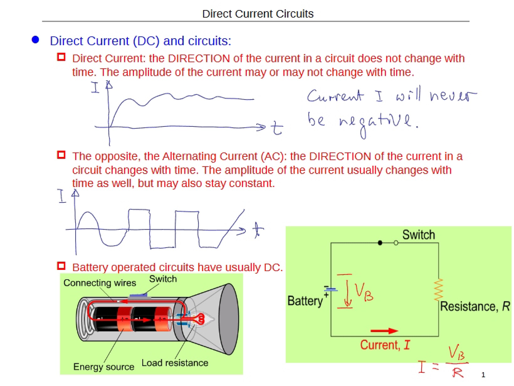 Circuits Powered by DC