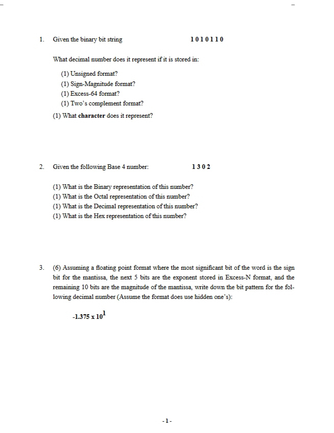 Examination - ECS 50