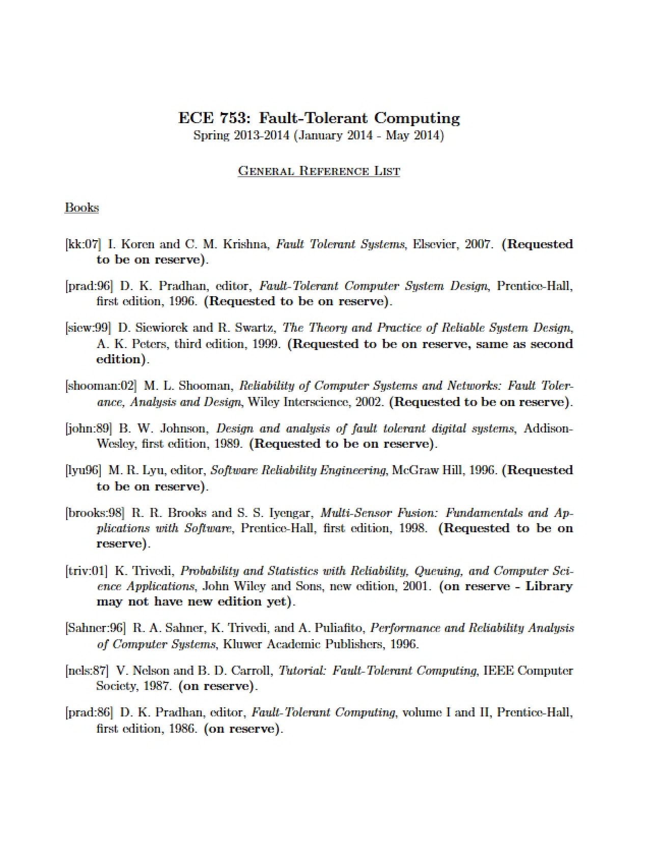 List of General References