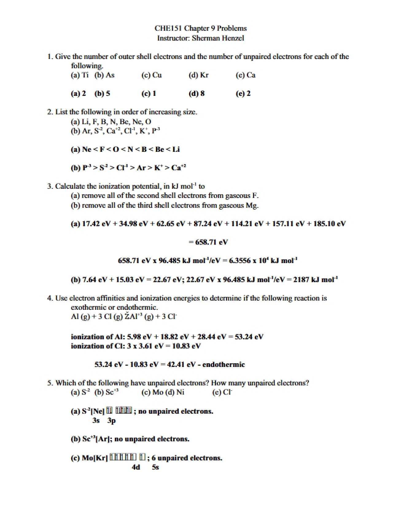 Problems for Chapter 9