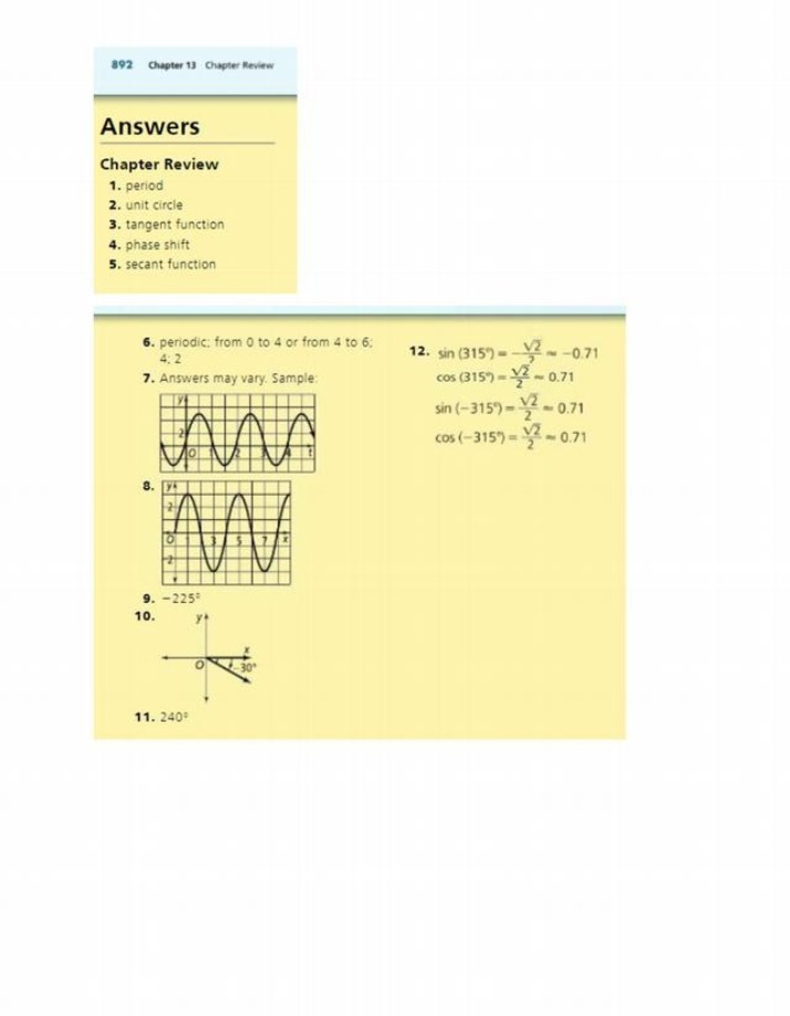 Chapter Review - Answer Key