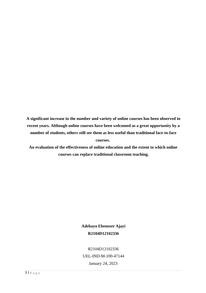 Written Assignment - Adebayo Ajayi