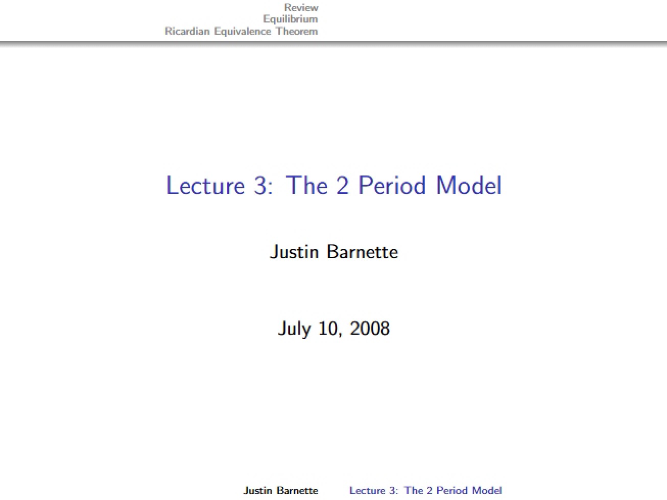 Model of Two Periods