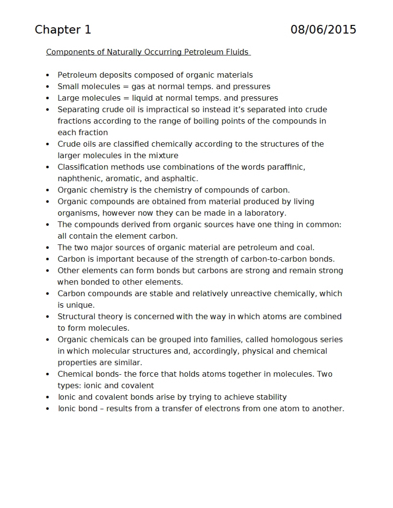 Naturally Occurring Petroleum Fluid Components