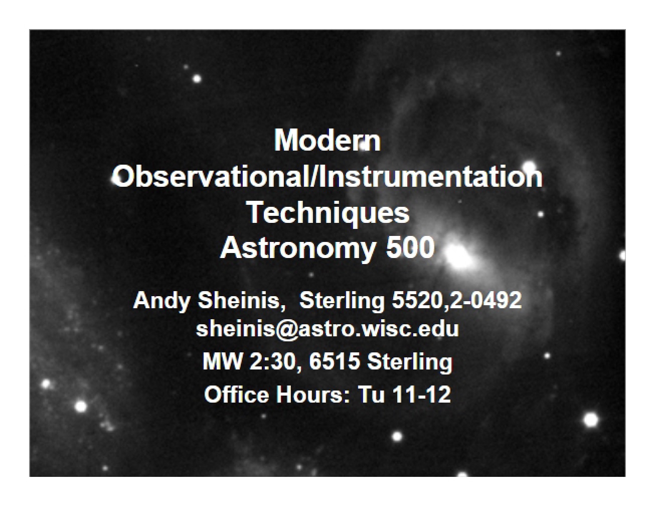 Instrumentation and Modern Observational Methods