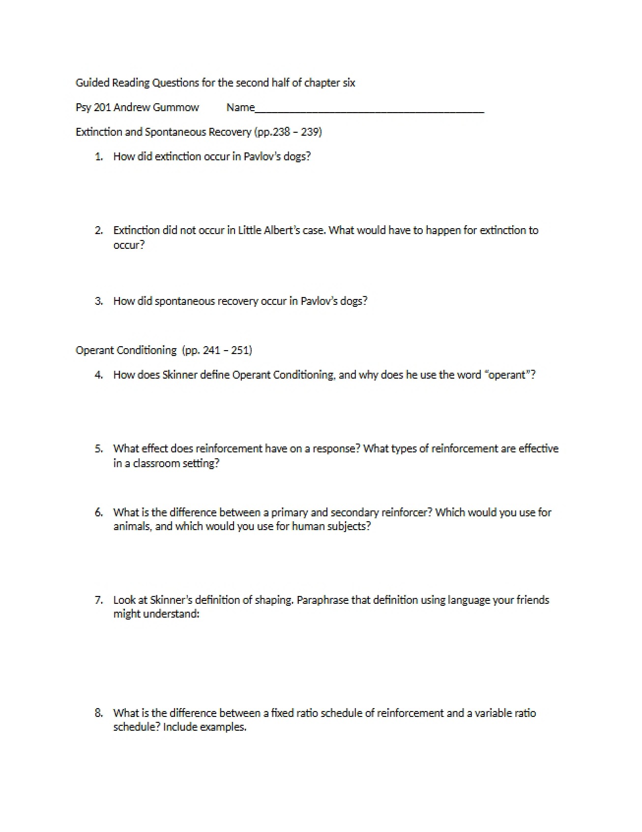 Reading Guide Inquiries