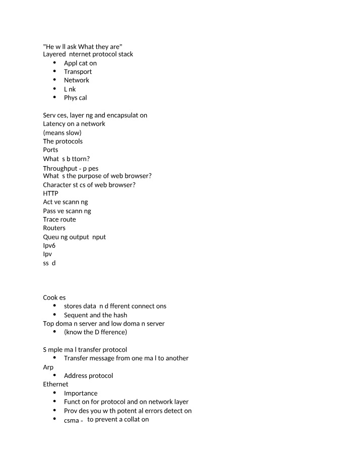 Functions of the Layered Internet Protocol Stack