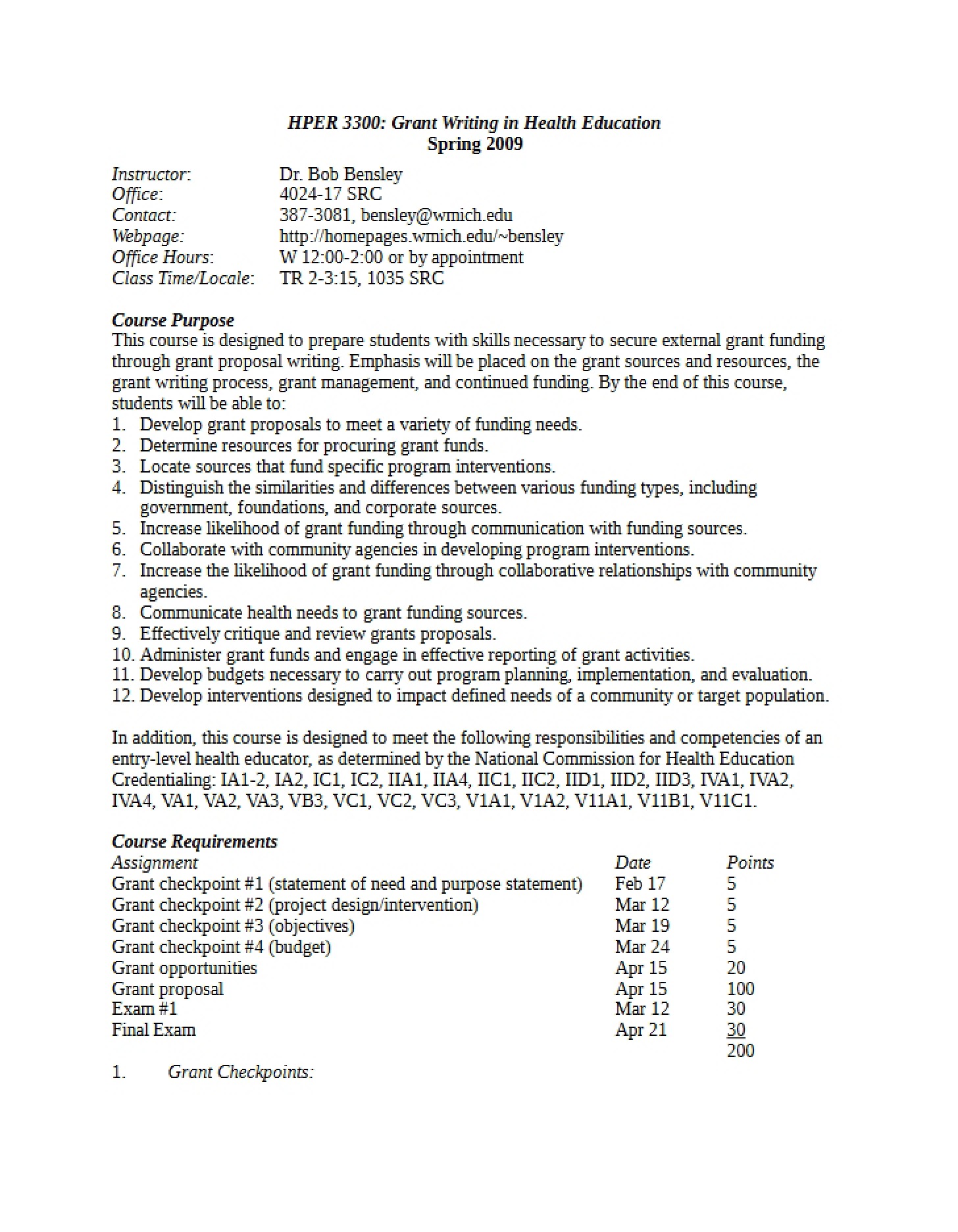 Course Syllabus